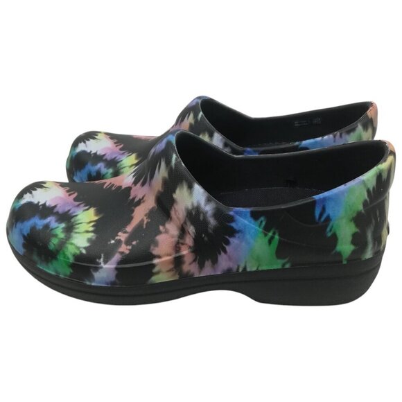 Crocs Neria Pro II Tie Dye Work Clogs Size 10 Womens Dual Comfort Black Pink - Picture 2 of 10